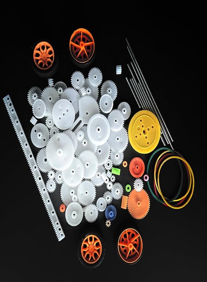 URIMPAVIDO 82PCS Plastic Gears Set Motor Gear Accessories for DC Motor DIY Model Toys RC Car Robot Gear Replacement Module 0.5 Gears Axle Tire Gear Belt Bushings Rack DIY Set - Image 3